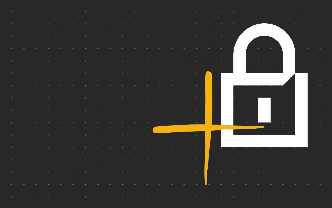 cadeado e gesto de adição