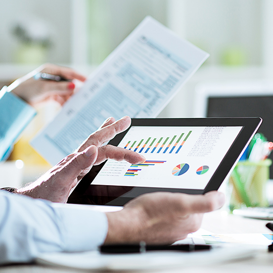 close up of typing on a tablet
