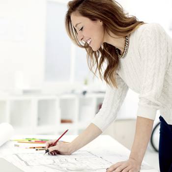 woman working in a paper